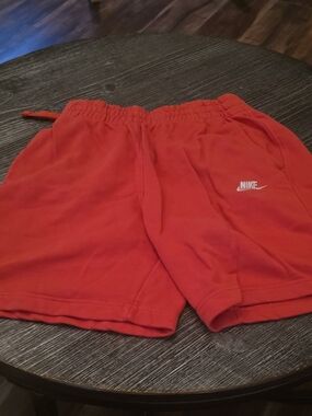 Nike Kids Red Athletic Shorts with White Logo